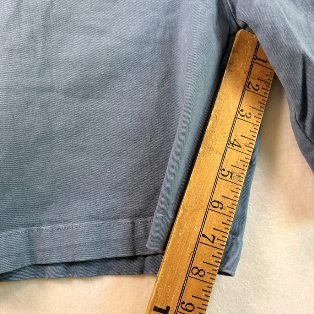 Onia Chino Shorts Mens 34 Blue Flat Front Stretch Elastic Waist Preppy Golf